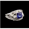 Image 1 : 14KT White Gold 1.99 ctw Tanzanite and Diamond Ring