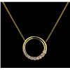 Image 1 : 0.27 ctw Diamond Pendant With Chain - 14KT Yellow Gold