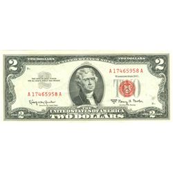 1963-A $2 Choice Circulated Red Seal Note