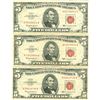 Image 1 : 1963 $5 VG/XF Red Seal Note Lot of 3