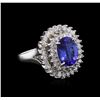 Image 1 : 2.21 ctw Tanzanite and Diamond Ring - 14KT White Gold