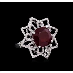 14KT White Gold 11.02 ctw Ruby and Diamond Ring