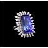 Image 1 : GIA Cert 26.10 ctw Tanzanite and Diamond Ring - 14KT White Gold