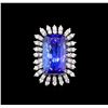 Image 2 : GIA Cert 26.10 ctw Tanzanite and Diamond Ring - 14KT White Gold