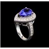 Image 4 : 14KT White Gold 4.26 ctw Tanzanite and Diamond Ring