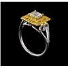 Image 4 : 0.85 ctw Diamond and Yellow Sapphire Ring - 14KT Yellow Gold