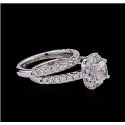 2.32 ctw Diamond Wedding Ring Set - 14KT White Gold