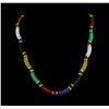 Image 2 : 34.72 ctw Jade and Onyx Necklace - 14KT Yellow Gold