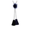 Image 1 : Mink Leather Tassel Necklace - Black Plated