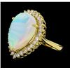 Image 1 : 9.60 ctw Opal and Diamond Ring - 14KT Yellow Gold