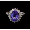 Image 2 : 5.18 ctw Tanzanite and Diamond Ring - 14KT White Gold