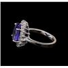 Image 3 : 5.18 ctw Tanzanite and Diamond Ring - 14KT White Gold