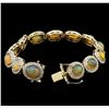 Image 3 : 16.20 ctw Opal and Diamond Bracelet - 14KT Yellow Gold