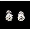 Image 1 : EGL Cert 3.01 ctw Diamond Stud Earrings - 14KT White Gold