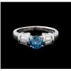 Image 2 : 1.12 ctw Blue Diamond Ring - Platinum