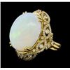 Image 1 : 20.33 ctw Opal and Diamond Ring - 14KT White Gold