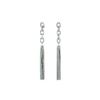 Image 1 : Link and Chain Tassel Post Earrings - Rhodium Plated