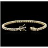 Image 3 : 14KT Yellow Gold 4.60 ctw Diamond Tennis Bracelet
