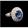 Image 1 : 4.66 ctw Tanzanite and Diamond Ring - 14KT White Gold