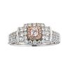 Image 1 : 0.16 ctw Pink and White Diamond Ring - 18KT Rose and White Gold