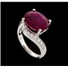 Image 4 : 8.21 ctw Ruby and Diamond Ring - 14KT White Gold