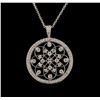 Image 1 : 14KT White Gold 0.40 ctw Diamond Pendant With Chain