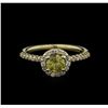 Image 2 : 0.78 ctw Yellow Diamond Ring - 14KT Yellow Gold