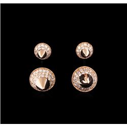 0.65 ctw Diamond Earrings - 14KT Rose Gold