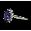 Image 1 : 2.63 ctw Tanzanite and Diamond Ring - 14KT White Gold