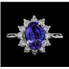 Image 2 : 2.63 ctw Tanzanite and Diamond Ring - 14KT White Gold