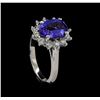 Image 4 : 2.63 ctw Tanzanite and Diamond Ring - 14KT White Gold