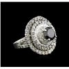 Image 1 : 7.14 ctw Black Diamond Ring - 14KT White Gold