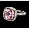 Image 1 : 3.46 ctw Morganite and Diamond Ring - 18KT White Gold