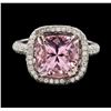 Image 2 : 3.46 ctw Morganite and Diamond Ring - 18KT White Gold