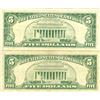 Image 2 : 1963 $5 VG/XF Red Seal Note Lot of 2