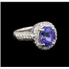 Image 1 : 14KT White Gold 3.37 ctw Tanzanite and Diamond Ring