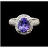 Image 2 : 14KT White Gold 3.37 ctw Tanzanite and Diamond Ring