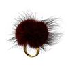 Image 3 : Mink Fur Adjustable Ring - Gold Plated