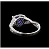 Image 3 : 1.38 ctw Tanzanite and Diamond Ring - 14KT White Gold