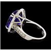 Image 3 : GIA Cert 15.48 ctw Tanzanite and Diamond Ring - 14KT White Gold