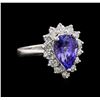 Image 1 : 2.88 ctw Tanzanite and Diamond Ring - 14KT White Gold