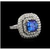 Image 1 : 14KT White Gold 3.08 ctw Tanzanite and Diamond Ring