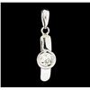 Image 1 : 0.10 ctw Diamond Pendant - 14KT White Gold