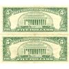 Image 2 : 1963 $5 VG/XF Red Seal Note Lot of 2