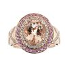 Image 1 : 2.59 ctw Morganite, Pink Sapphire, and Diamond Ring - 14KT Rose Gold