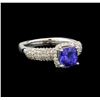 Image 1 : 14KT White Gold 1.41 ctw Tanzanite and Diamond Ring