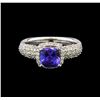 Image 2 : 14KT White Gold 1.41 ctw Tanzanite and Diamond Ring