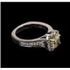 Image 1 : 1.71 ctw Light Yellow Diamond Ring - 14KT White Gold