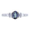 Image 1 : 0.53 ctw Alexandrite and Diamond Ring - 18KT White Gold