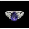 Image 2 : 2.20 ctw Tanzanite and Diamond Ring - 14KT White Gold